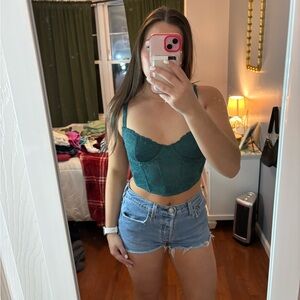 Gilly Hicks Teal Lace Top